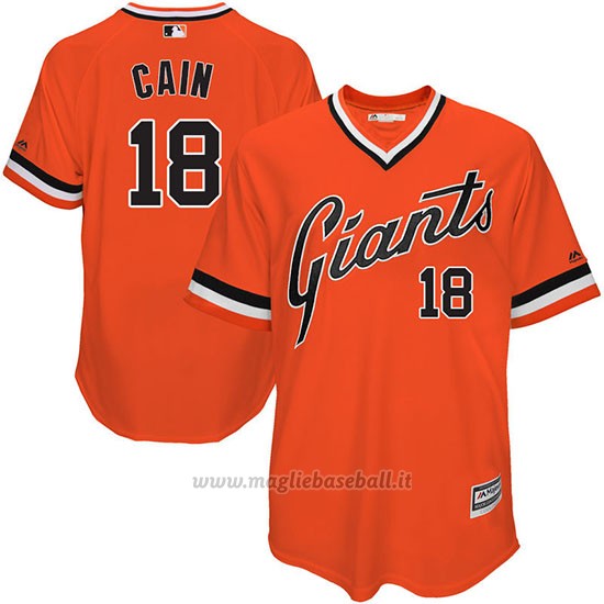 Maglia Baseball Uomo San Francisco Giants Matt Cain Arancione Turn Back The Clock